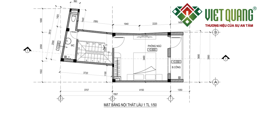 Mặt bằng nội thất lầu 1