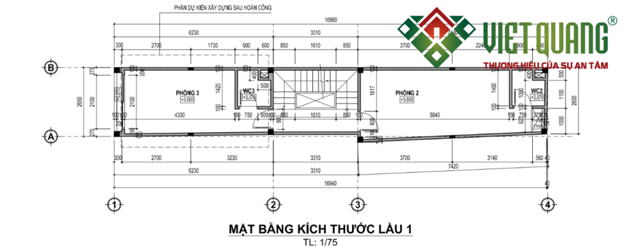 Bố trí mặt bằng công năng lầu 1