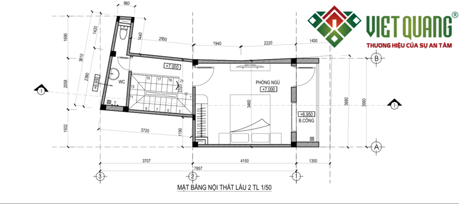 Mặt bằng nội thất lầu 2