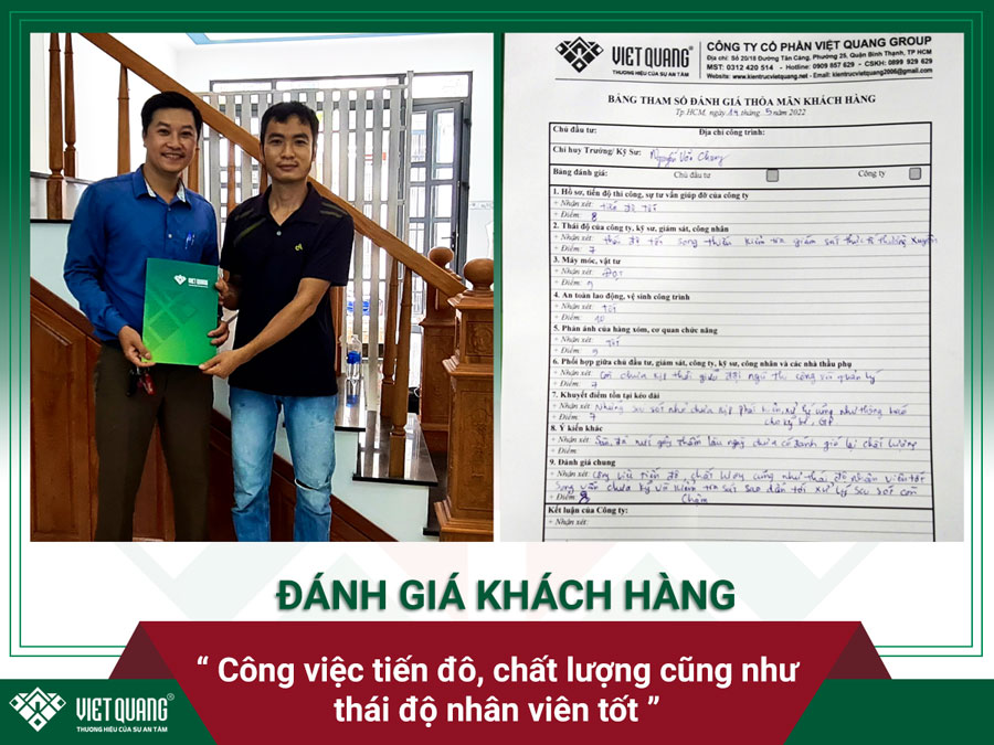 Đánh giá của anh Nhanh về quá trình xây dựng nhà phố 3 tầng của đội ngũ Việt Quang Group