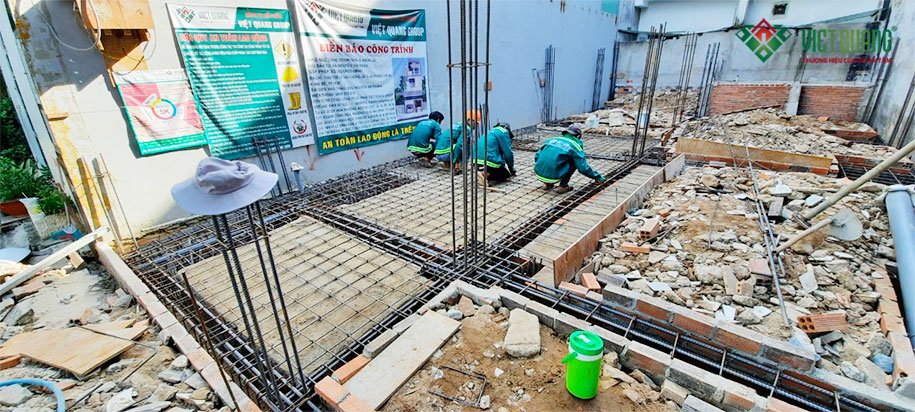 Khởi công xây nhà phố 3 tầng nhà chị Châu Huyện Nhà Bè