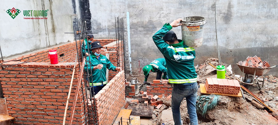 Khởi công xây nhà phố 3 tầng nhà chị Châu Huyện Nhà Bè