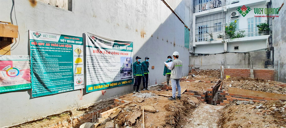 Khởi công xây nhà phố 3 tầng nhà chị Châu Huyện Nhà Bè