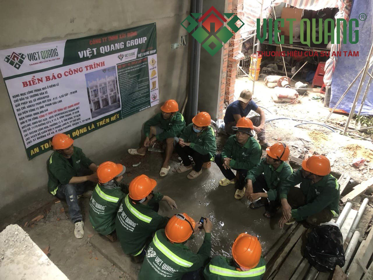 Công tác Họp phổ biến an toàn lao động ở Công trình 
