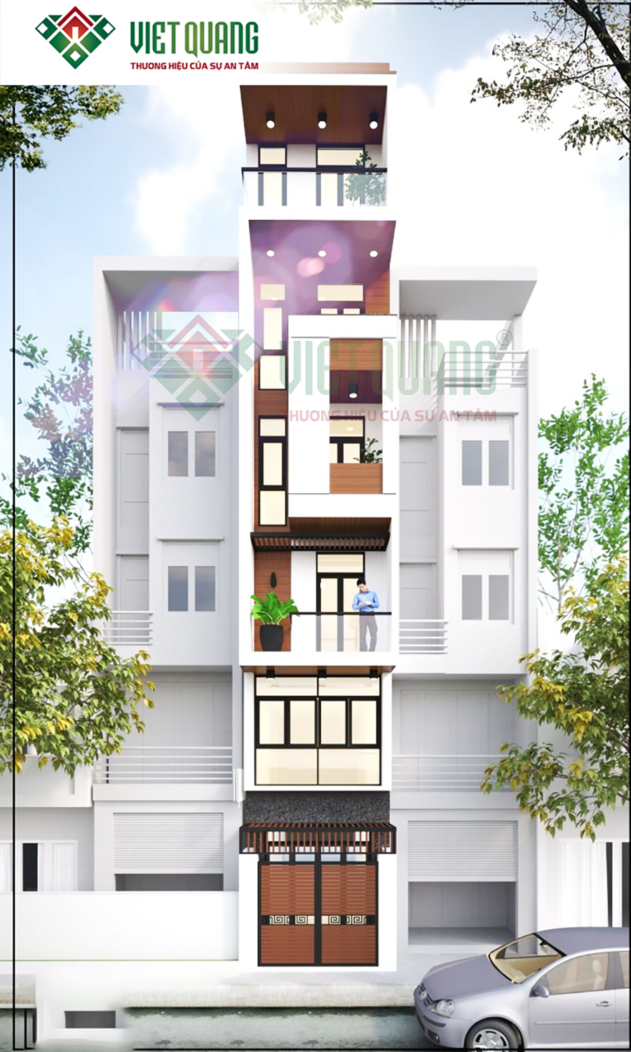 Mẫu thiết kế nhà phố 1 Trệt 1 Lửng 4 Lầu Diện tích 4x16m nhà Anh Đàn ở Quận Bình Thạnh