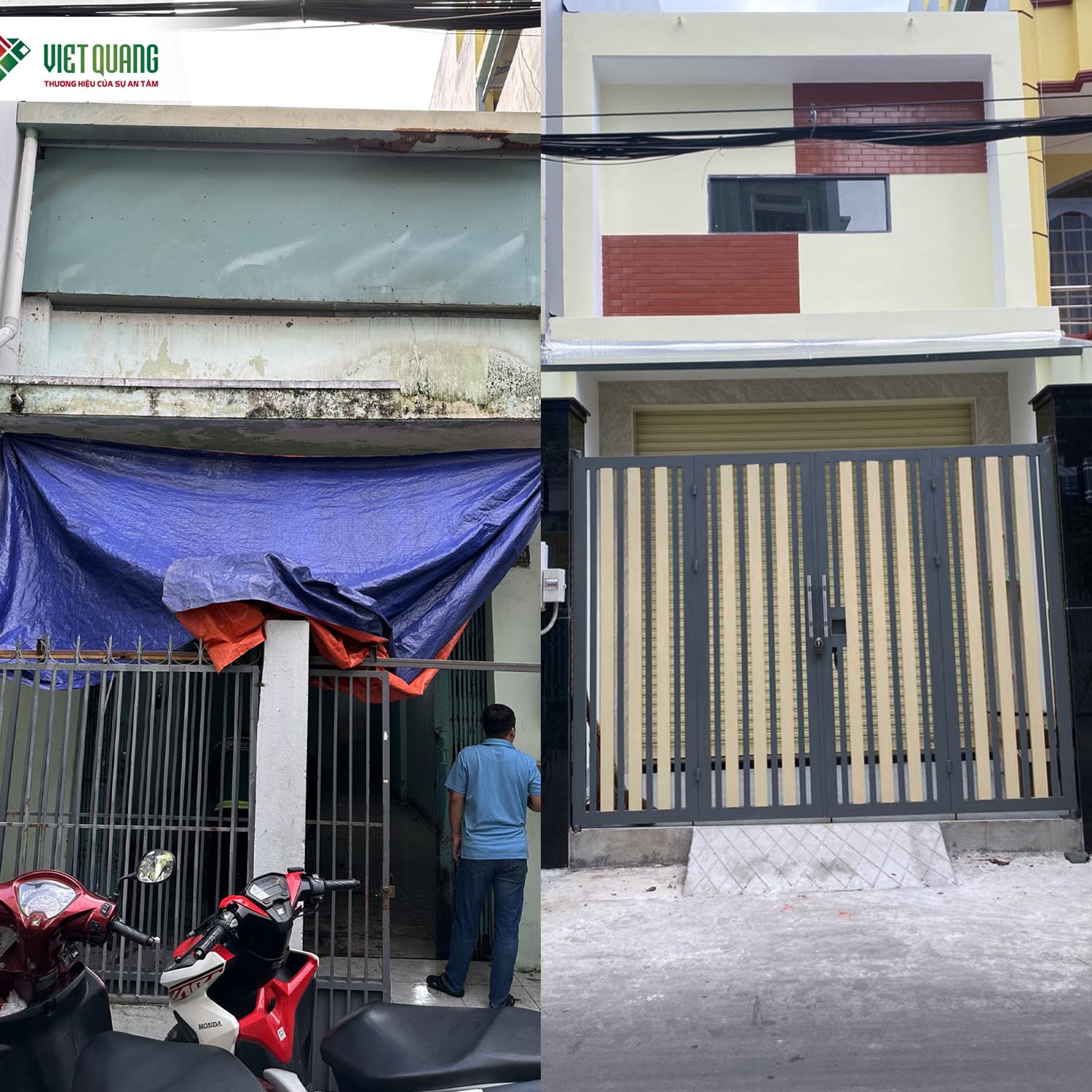 Hình ảnh trước và sau thi công hoàn thiện nhà anh Trung Quận Bình Tân