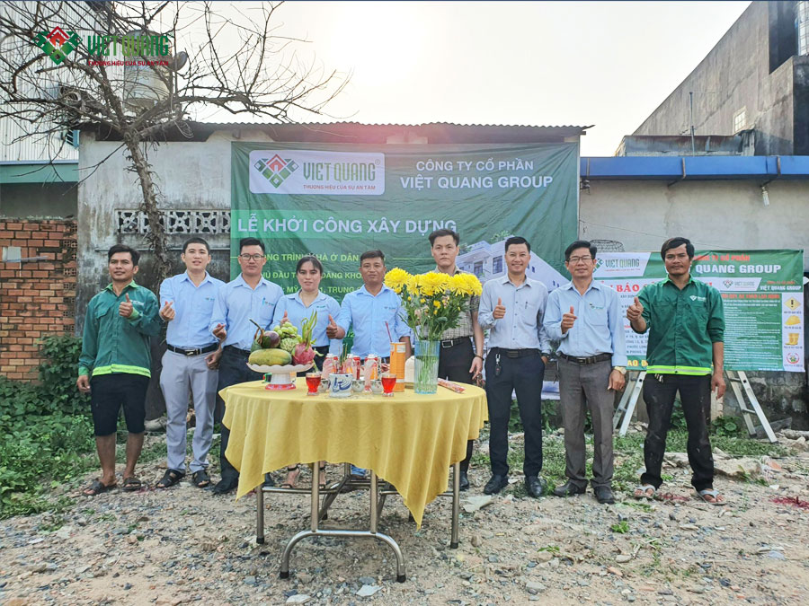 Khởi công xây dựng nhà phố 4 tầng sân thượng vừa ở vừa cho thuê phòng trọ diện tích 10x26m tại Hóc Môn