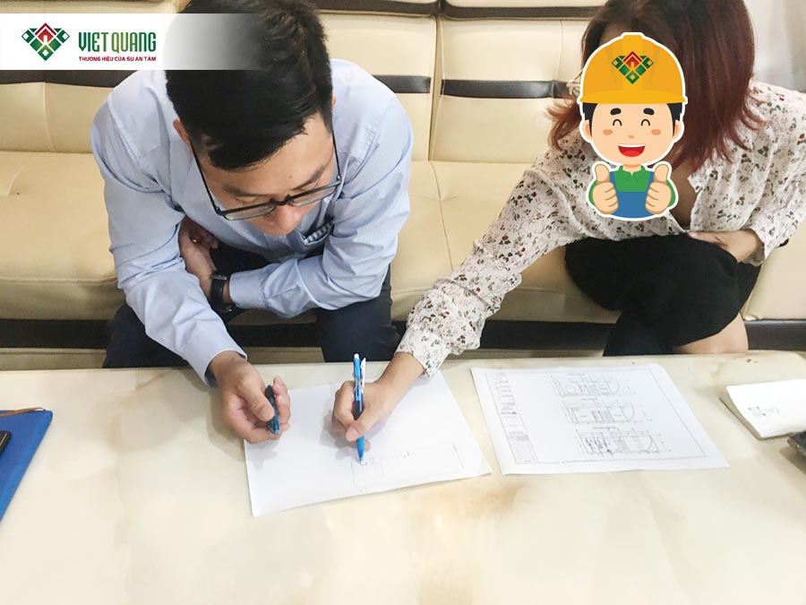 Tư vấn khách hàng xây nhà phố 1 Trệt 2 Lầu Sân Thượng quận Thủ Đức