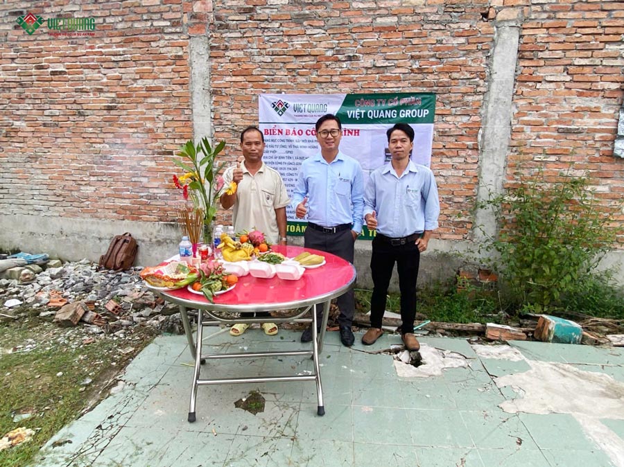 Khởi công xây dựng nhà phố 3 tầng 5x28m Anh Hoàng ở Long An 