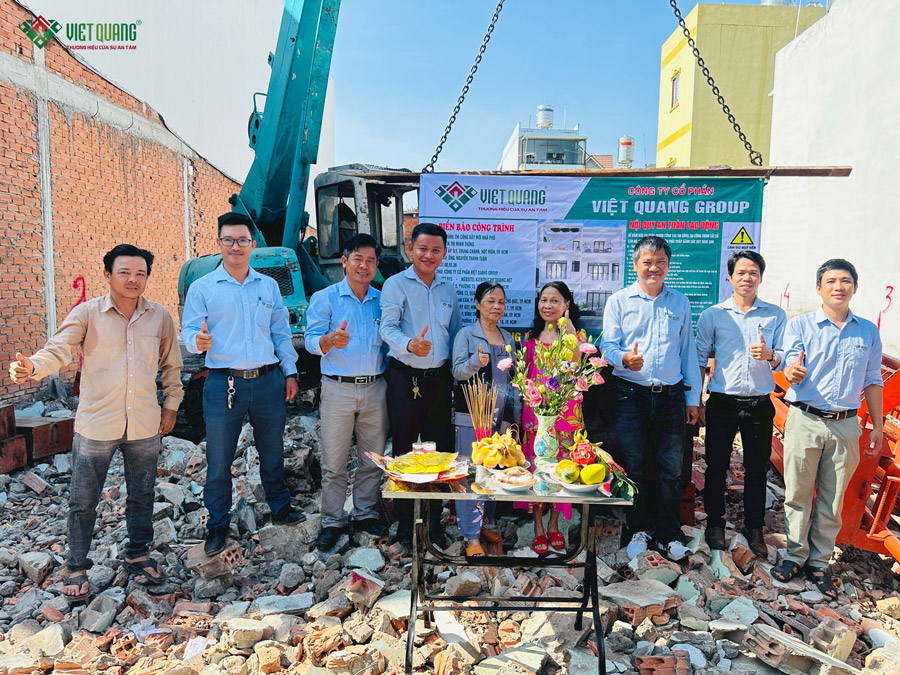 Khởi công – Xây nhà liền kề 3 tầng Cô Thông ở Hóc Môn