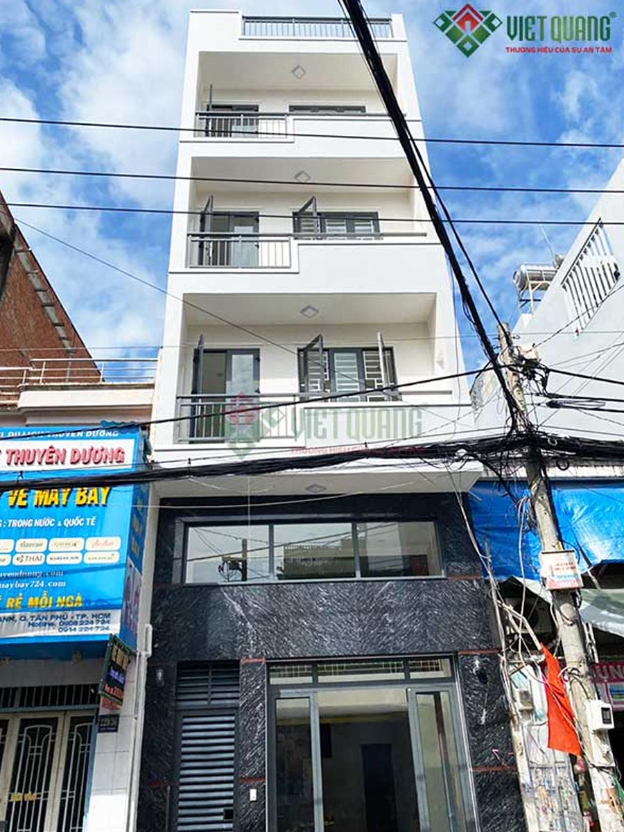 Xây dựng nhà phố 4 tầng 1 lửng tại quận Tân Phú của anh Xứng