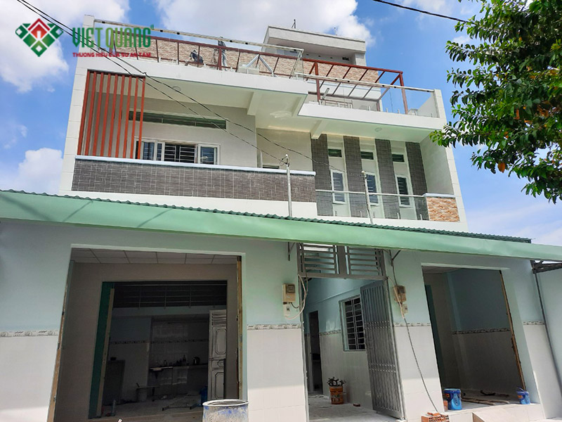 Xây dựng nhà 3 tầng có gác lửng để ở kết hợp cho thuê nhà trọ anh Dâng quận 9 