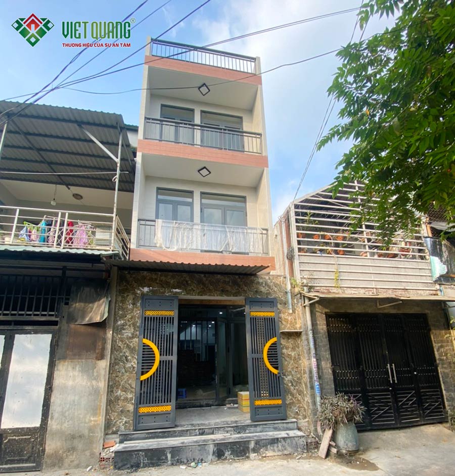 Xây dựng phần thô nhà phố 3 tầng 4×14.5m tại quận Bình Tân