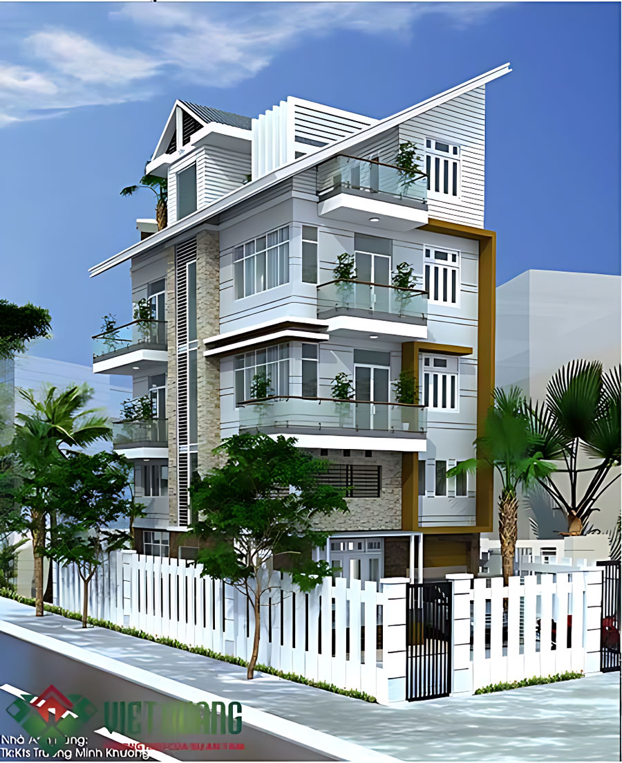 Mẫu nhà phố 4 tầng hiện đại mặt tiền 5m sang trọng, tối ưu công năng 