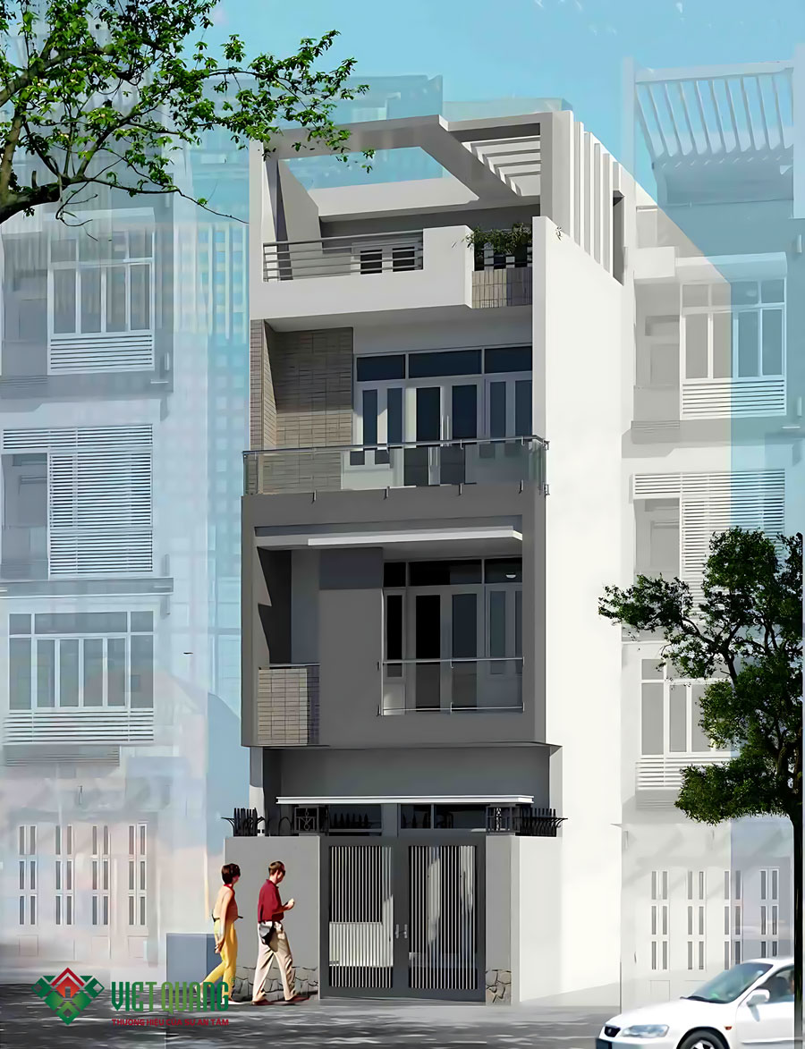 Khám phá mẫu nhà phố 4 tầng đơn giản mà tinh tế 