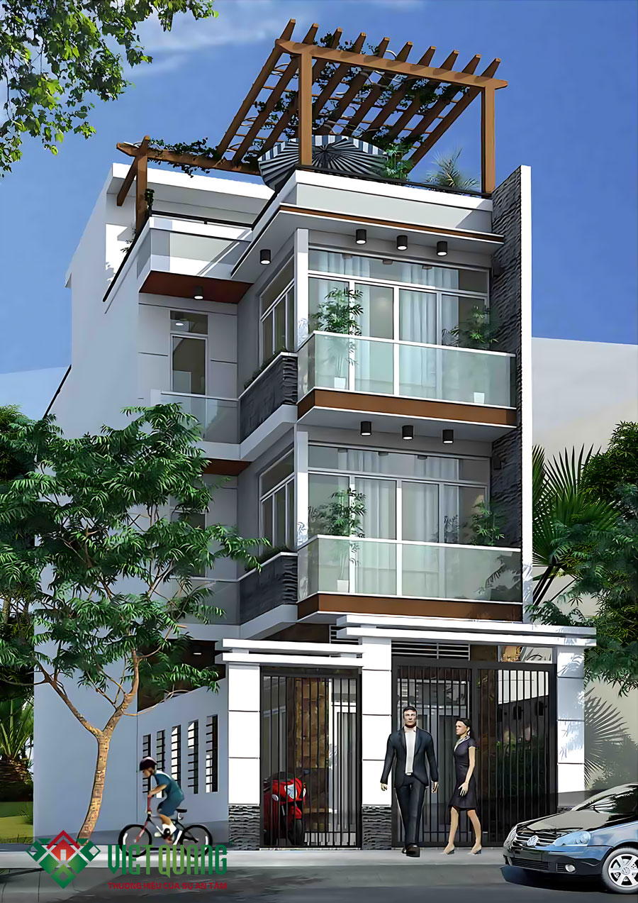 Mẫu nhà phố 4 tầng hiện đại – Sống xanh, tận hưởng từng khoảnh khắc 