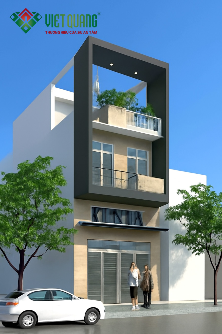 Mẫu nhà phố 3 tầng với thiết kế độc đáo 