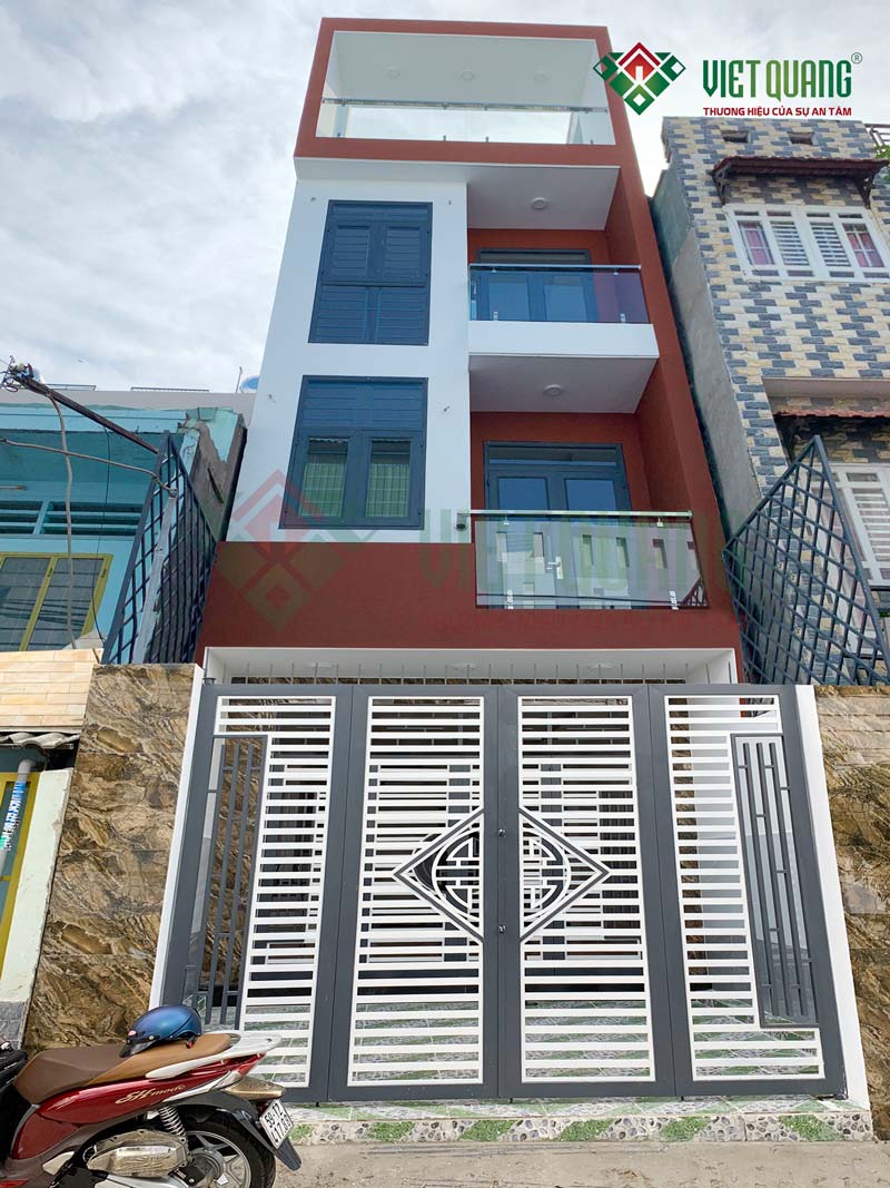 Xây nhà phố 4 tầng 4x16m của chị Gấm tại quận 4 