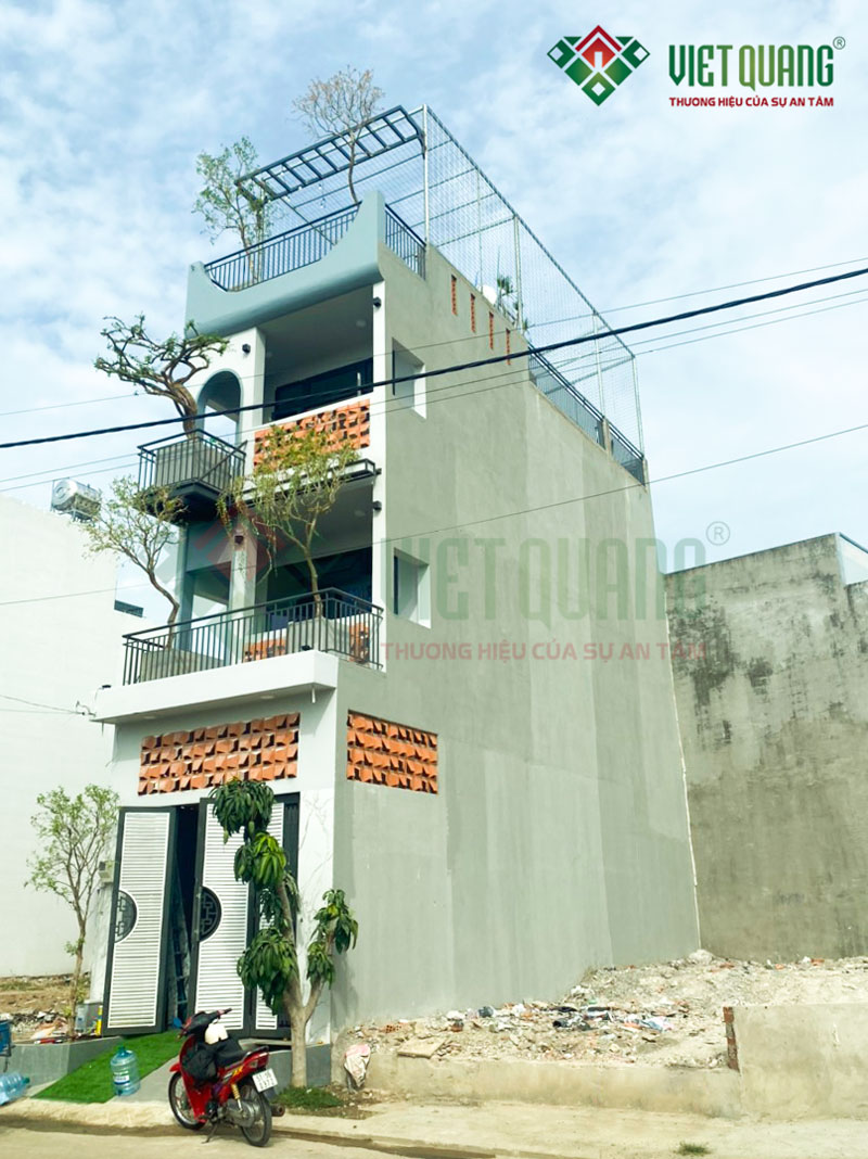 Thi công xây nhà phố 3 tầng 1 tum lệch tầng 4x14m của anh Hải tại TP Thủ Đức