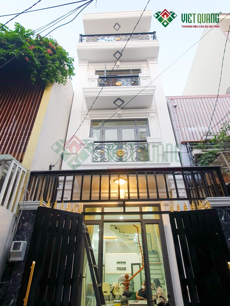 Thi công phần thô và nhân công hoàn thiện nhà phố 1 trệt 3 lầu 4x12m tại quận Tân Phú 