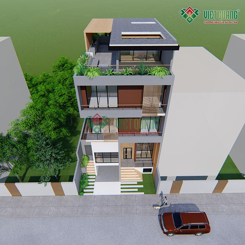 Mẫu Nhà Phố 4 Tầng Có 1 Tầng Hầm Diện tích 6.5 x 14m 