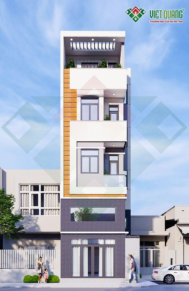 Mẫu Nhà Phố 1 Trệt 1 Lửng 2 Lầu 1 Sân Thượng Hiện Đại | Anh Cường Tại Quận Tân Bình 