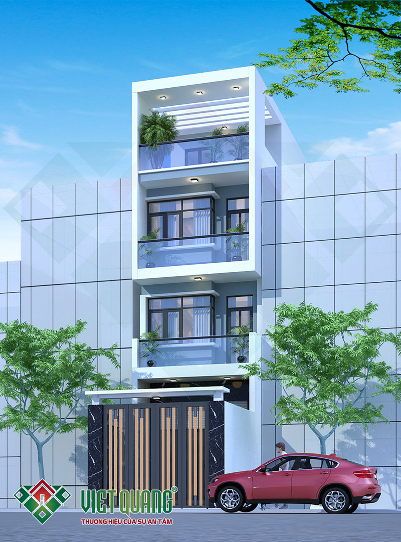 Thiết kế nhà phố 4 tầng nhà anh Bình (4x15m) tại Quận 7 