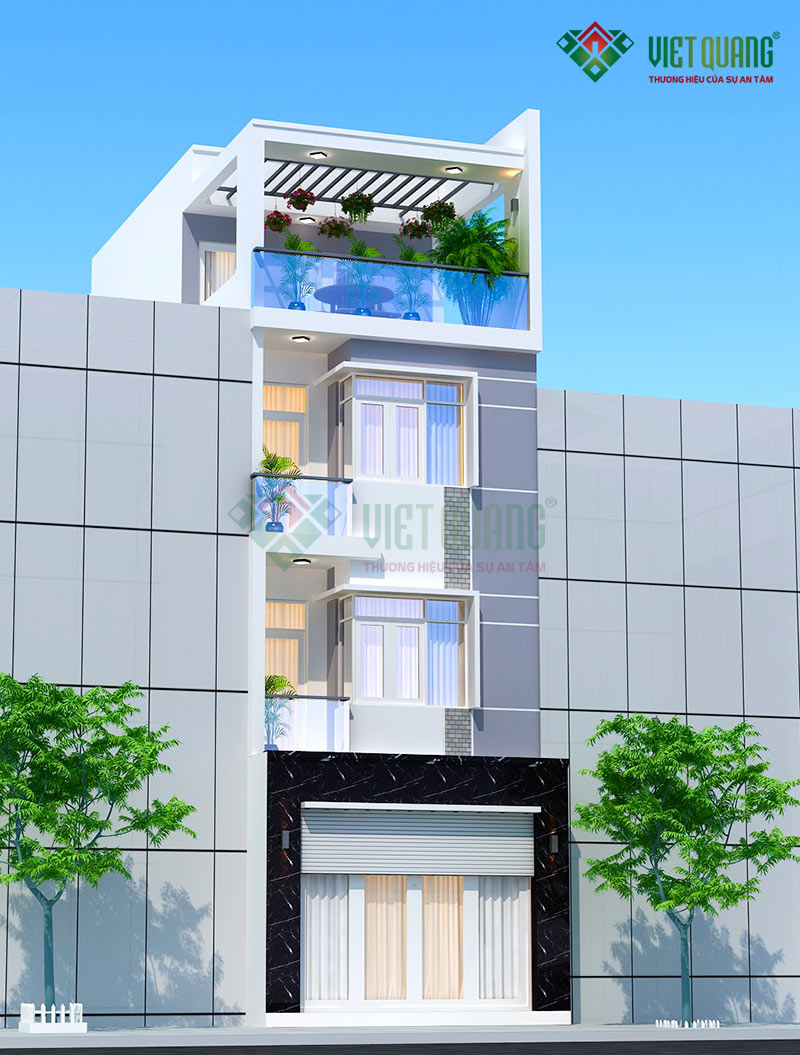 Mẫu Nhà Phố 4 Tầng Hiện Đại 5x14m Anh Việt Quận 8 