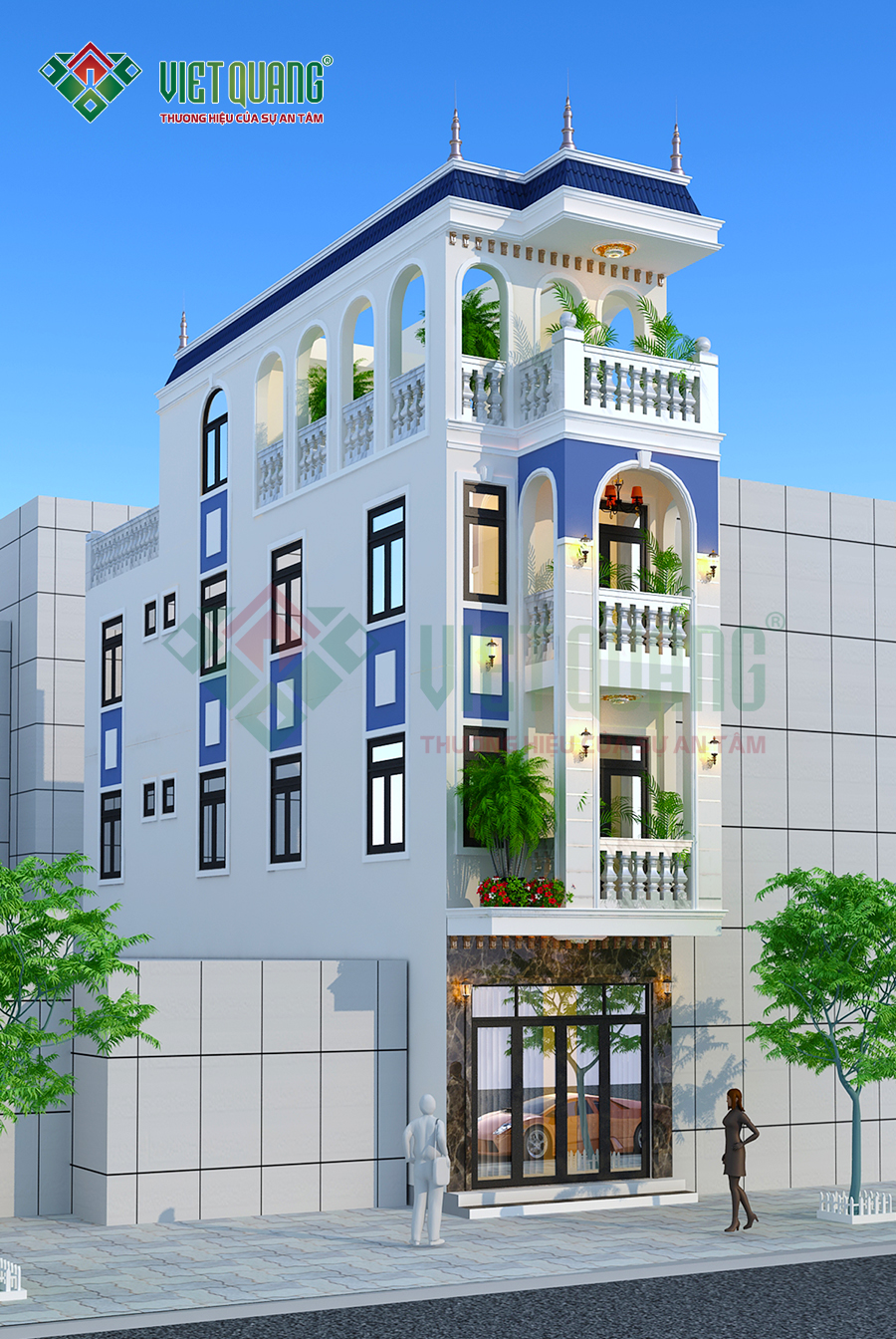 Mẫu Nhà Phố 4 Tầng Tân Cổ Điển 5x20m – Nhà Chị Hiên Tại Bình Dương 