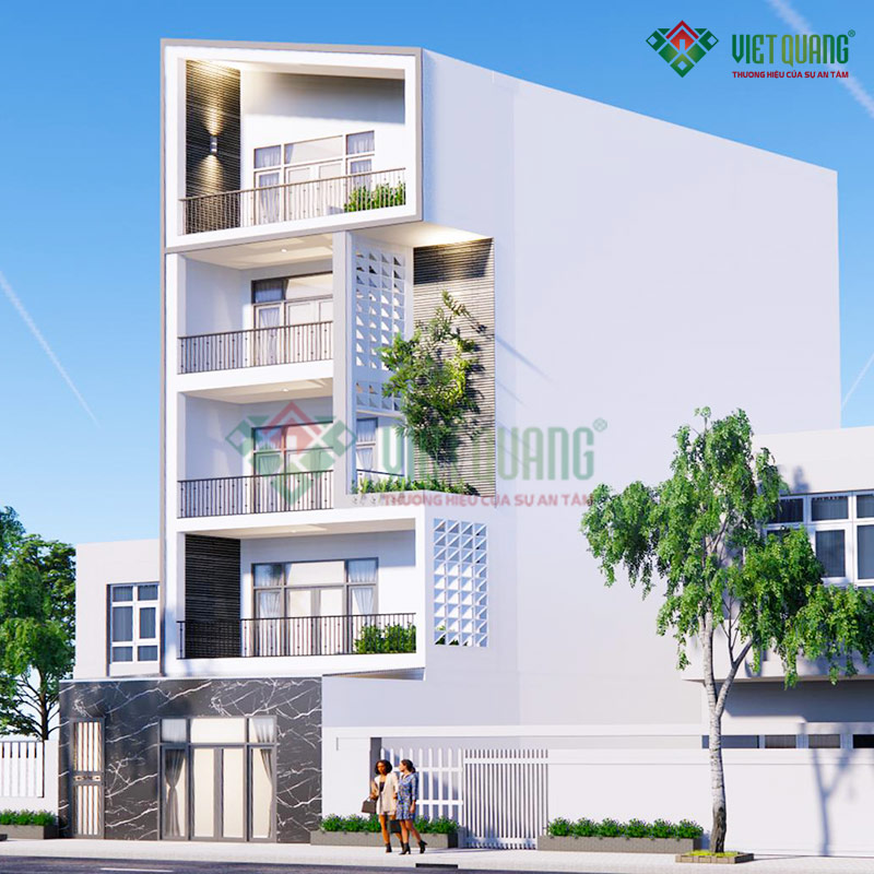 Mẫu Nhà Phố 5 Tầng 4x17m Hiện Đại 