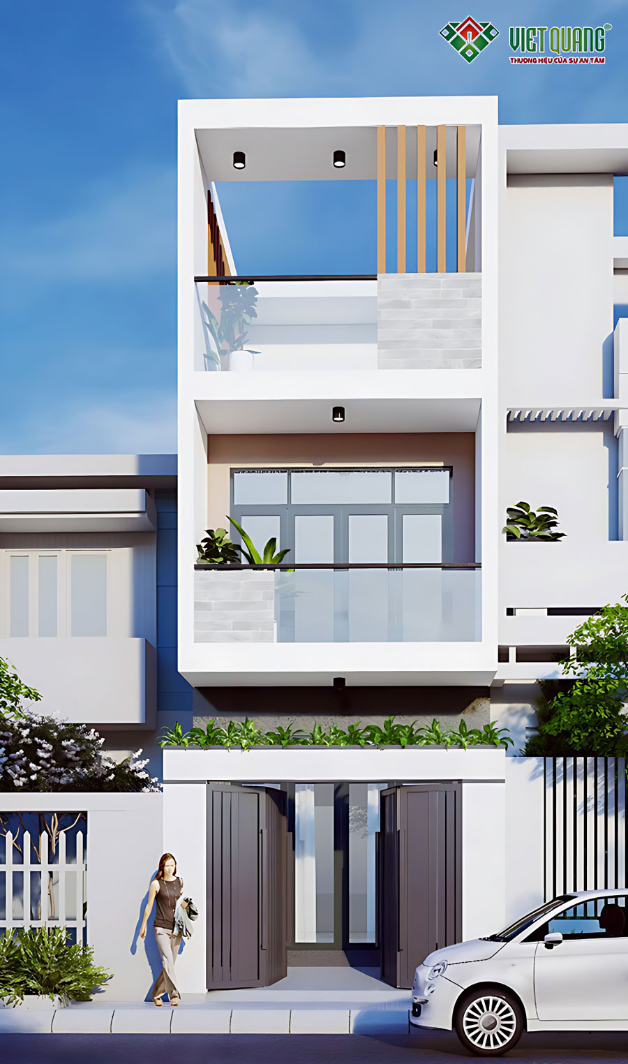 Mẫu nhà phố 3 tầng hiện đại tại Bình Tân – Khi vẻ đẹp tối giản chạm đến đỉnh cao tinh tế 
