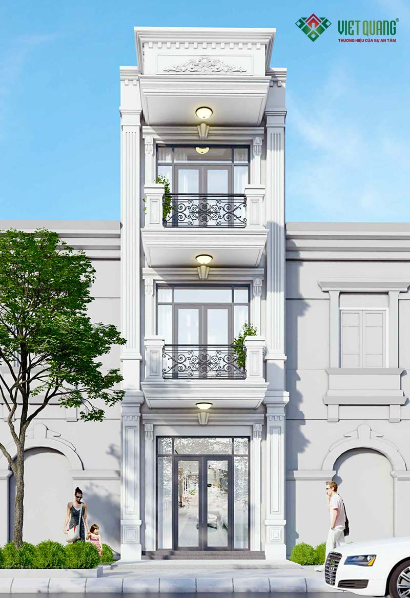 Mẫu Nhà Phố 3 Tầng Tân Cổ Điển Sang Trọng – Điểm Nhấn Đẳng Cấp Giữa Lòng Đô Thị 