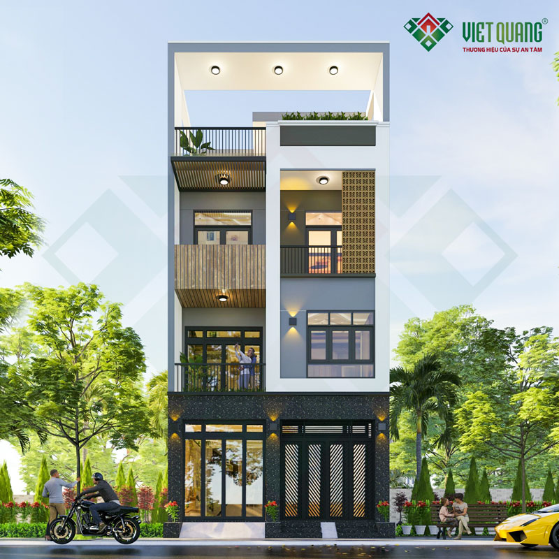 Mẫu nhà phố hiện đại 4 tầng – không gian sống tối ưu giữa lòng đô thị 