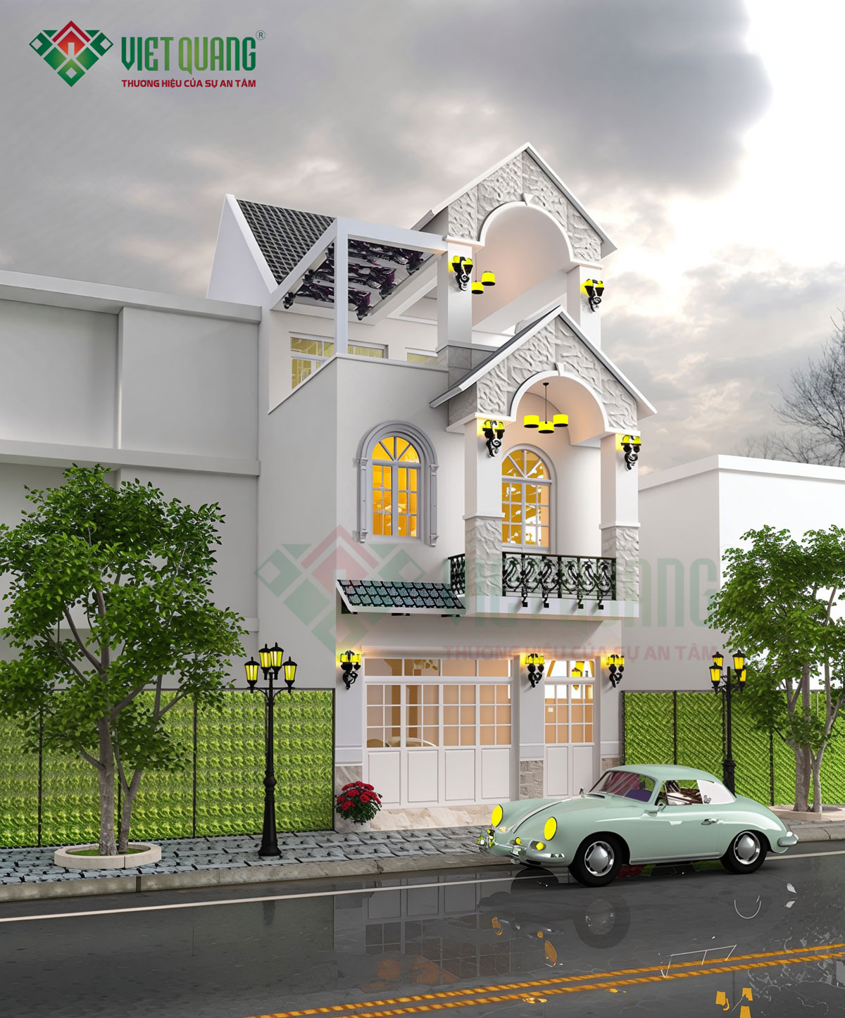 Nhà phố tân cổ điển 3 tầng – kết hợp hoàn hảo giữa thẩm mỹ và công năng 