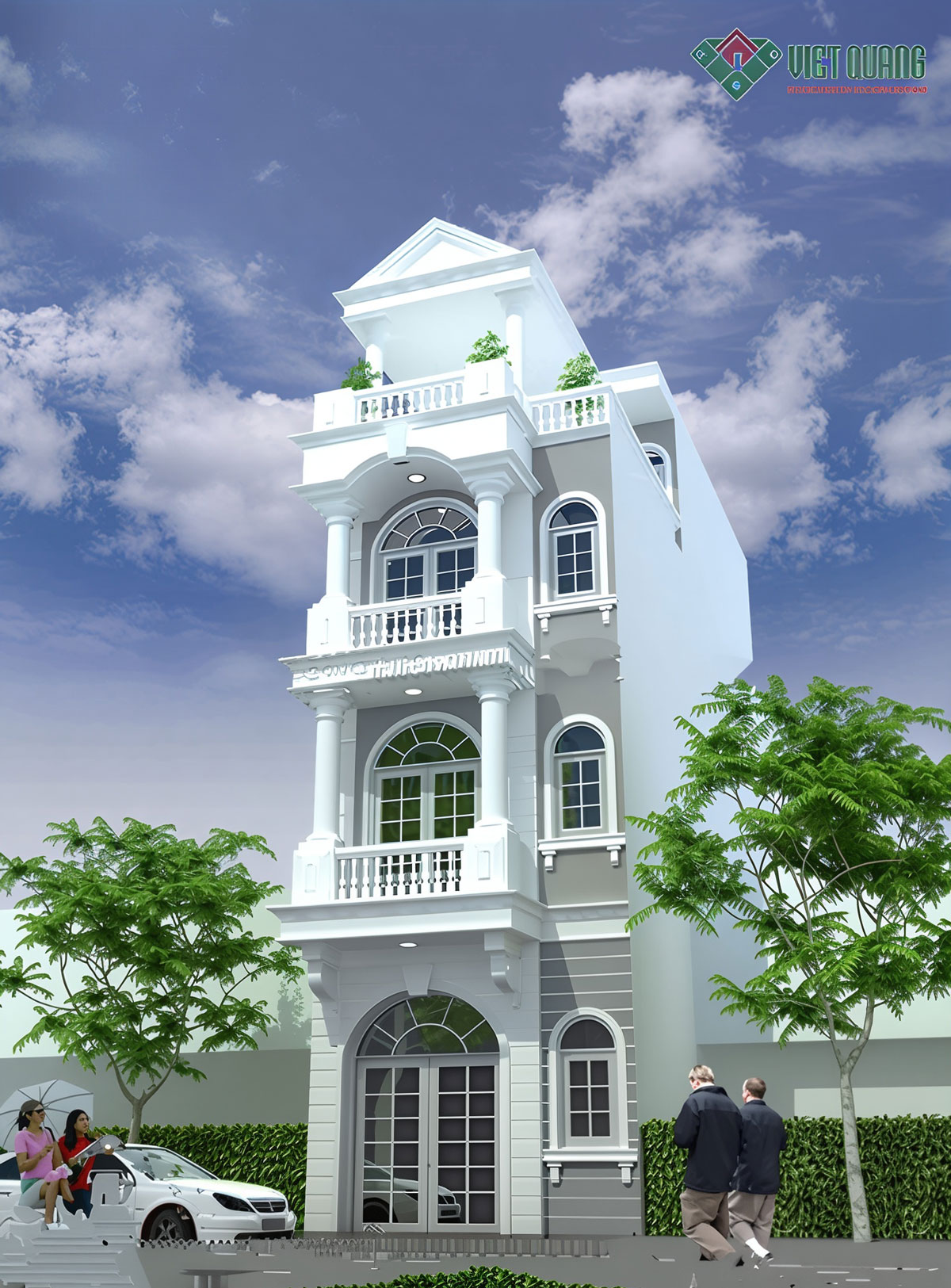 Mẫu nhà phố tân cổ điển 3 tầng 5x15m – vẻ đẹp sang trọng vượt thời gian 