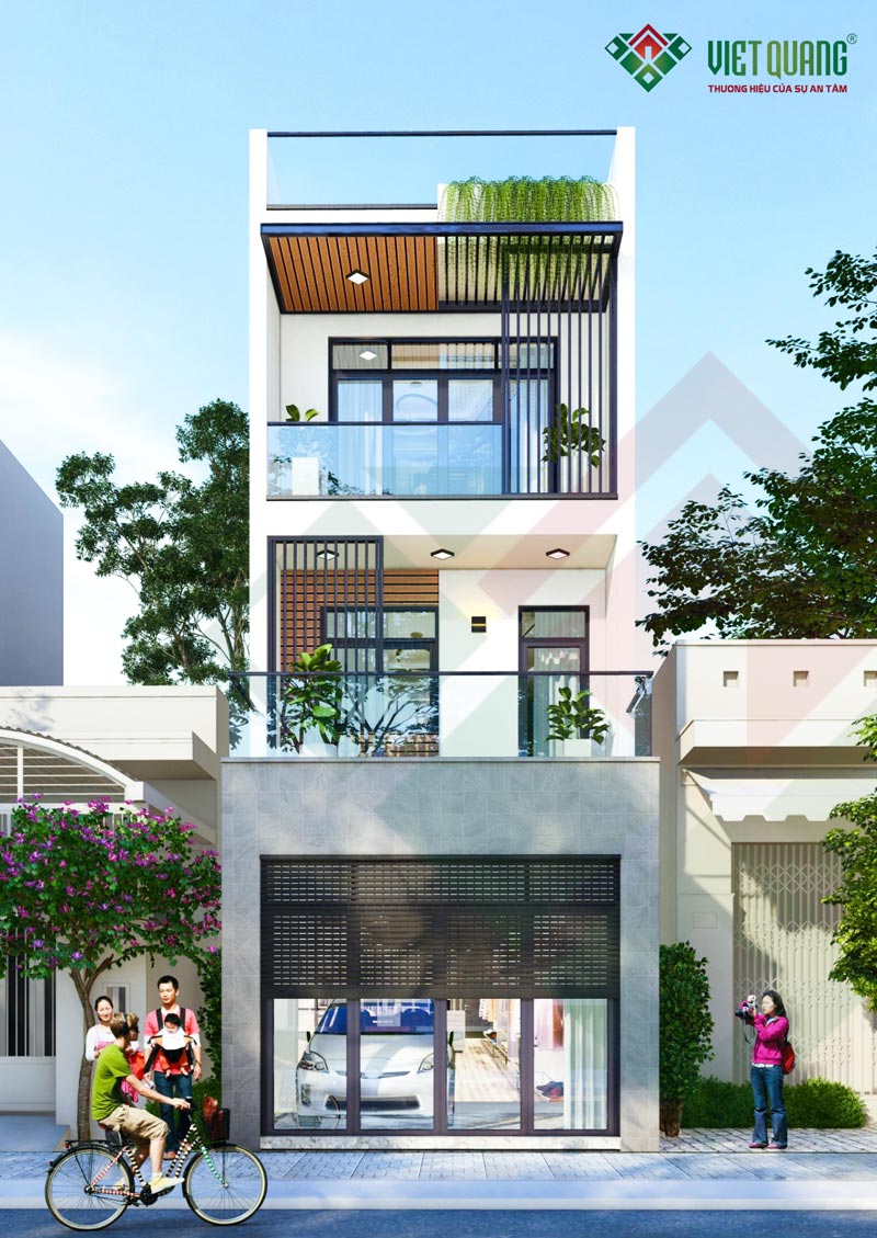 Mẫu nhà phố 1 trệt 2 lầu mái BTCT 4.5×19.5m – không gian sống hiện đại giữa lòng Quận 12 