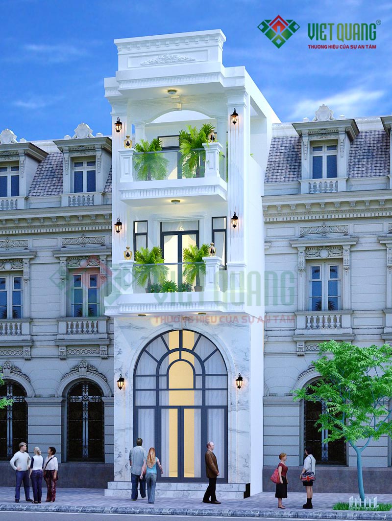 Mẫu nhà phố tân cổ điển 3 tầng diện tích 4x15m tại Quận 1