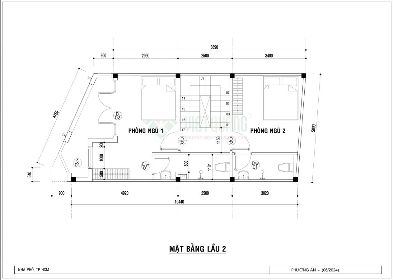 Bố trí công năng nhà 4 tầng tum sân thượng 5x11m - Anh Hùng ở Quận 12