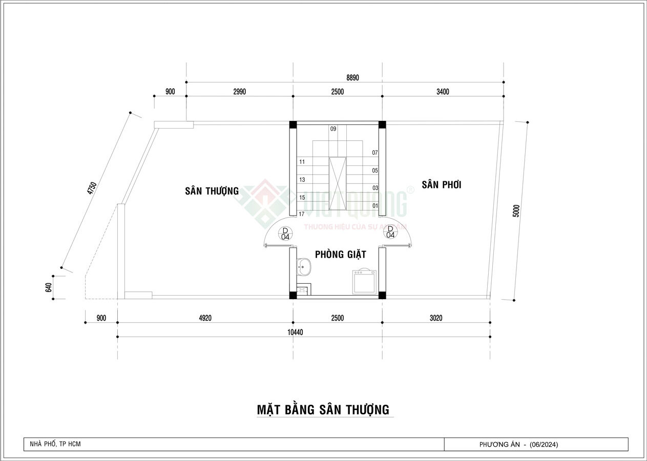 Bố trí công năng nhà 4 tầng tum sân thượng 5x11m - Anh Hùng ở Quận 12