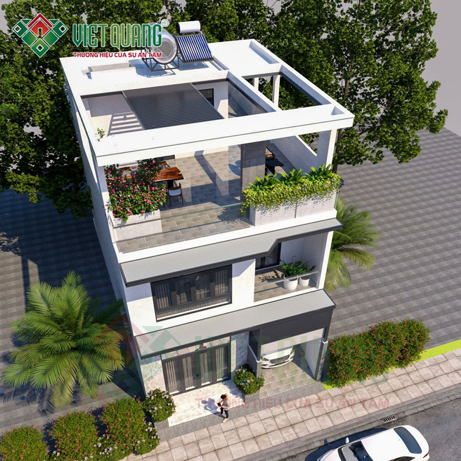 Mẫu nhà phố hiện đại 1 trệt 1 lầu sân thượng 9x17m tại anh Bình Quận 7