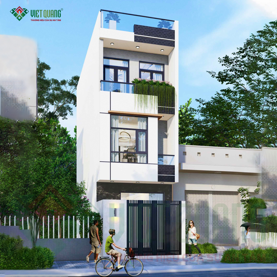 Mẫu nhà 3 tầng sân thượng 4x11m – Tổ ấm hiện đại của anh Tuấn tại Thủ Đức