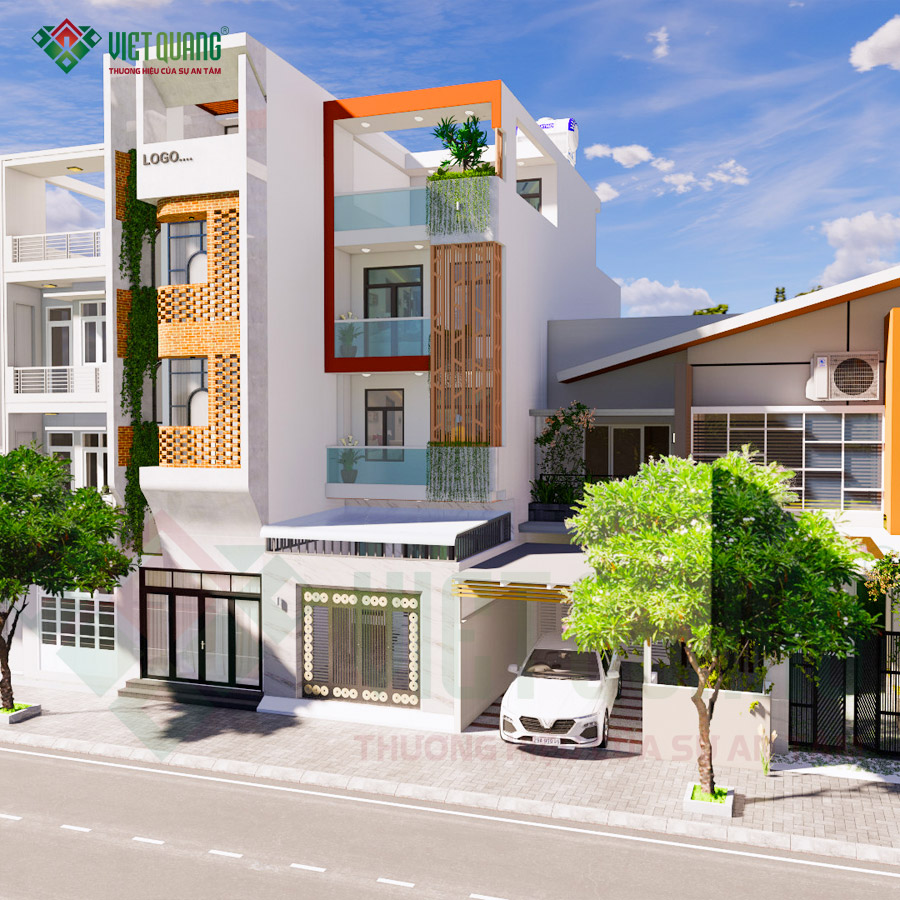 Mẫu thiết kế nhà 1 hầm 1 trệt 1 lửng 2 lầu sân thượng nhà chú Thủy tại Bình Tân