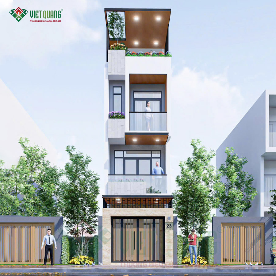 Mẫu nhà phố 4 tầng hiện đại 4x18m tại anh Dũng Quận 7 