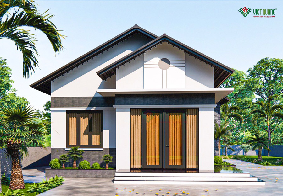 Mẫu thiết kế nhà sân vườn cấp 4 diện tích 9x15m nhà chị Nga tại Củ Chi 