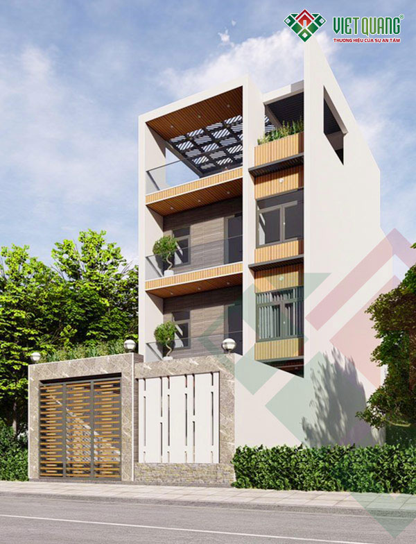 Mẫu thiết kế nhà phố 4 tầng 6.85x13.6m tại Tân Bình