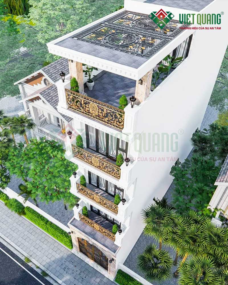 Mẫu nhà phố tân cổ điển 5 tầng 4x15m nhà anh Xuân ở TP. Thủ Đức