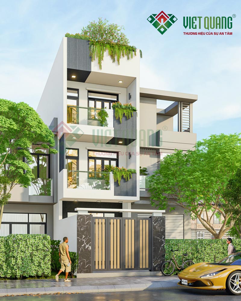 Mẫu nhà phố 3 tầng hiện đại 4.3x21m của anh Sơn tại Quận 12