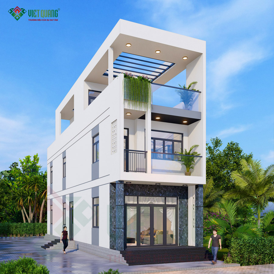 Mẫu thiết kế nhà phố 3 tầng 5x19m hiện đại nhà anh Đức ở Củ Chi 
