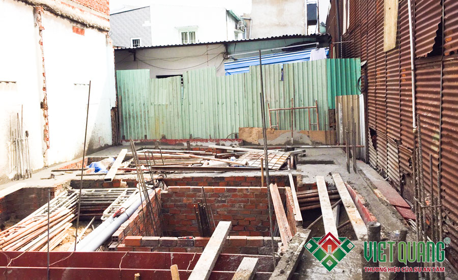 Thi công xây dựng phần móng nhà phố 6 tầng 6.5x14.5m