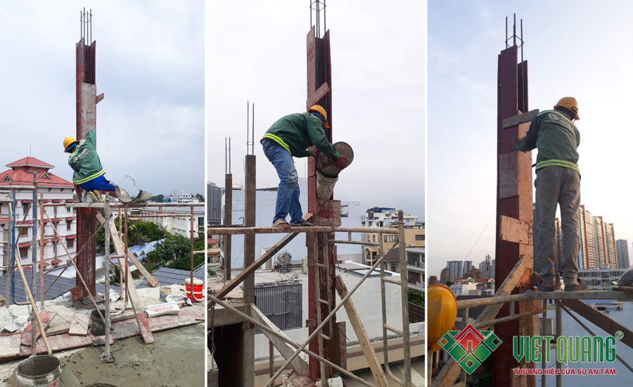 Thi công phần thô lầu 2 – lầu 3 – lầu 4 & mái